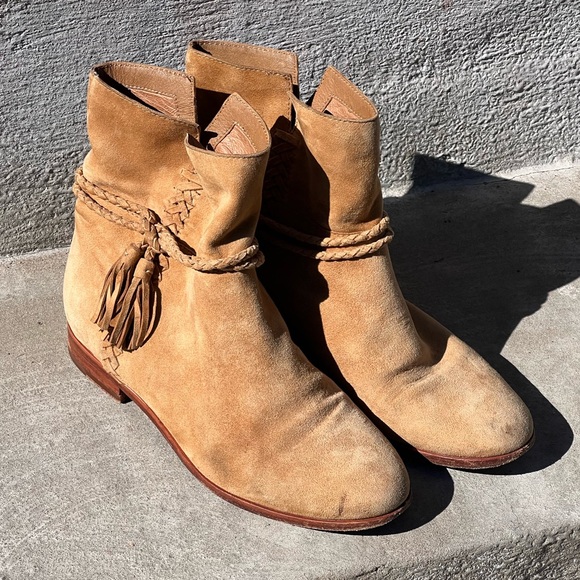 Frye Tina Whipstitch tassel ankle boots sz 8.5 - Picture 5 of 7